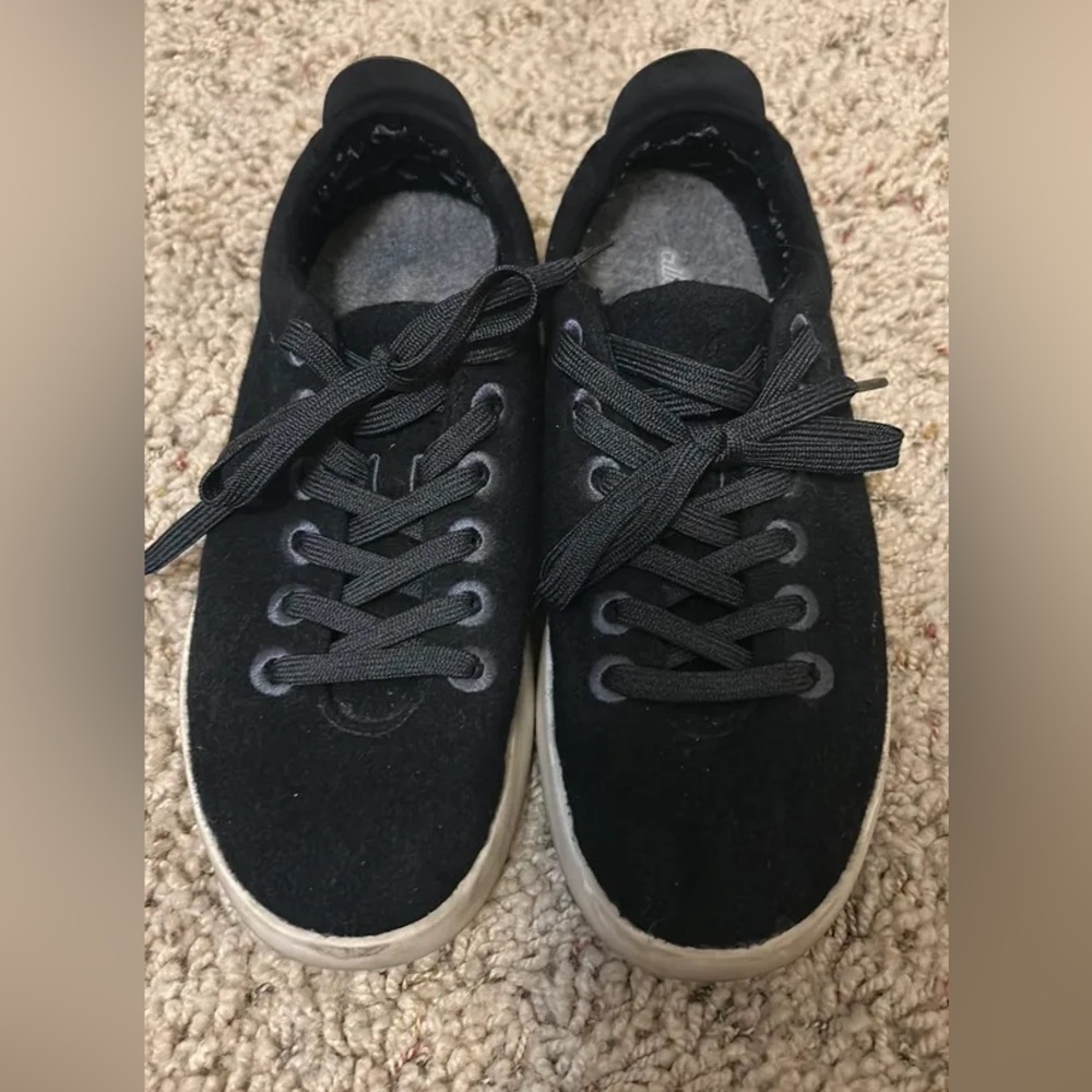 Allbirds Wool Pipers Black White Low Top‎ Sneakers Sustainable Shoes Womens